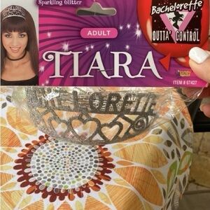 Bachelorette Glittered Silver Metal Tiara
With Hearts New